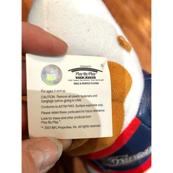 New England Patriots Official NFL Plush Monkey Ape Gorilla 8" Play By Play 2001 - Picture 5 of 5